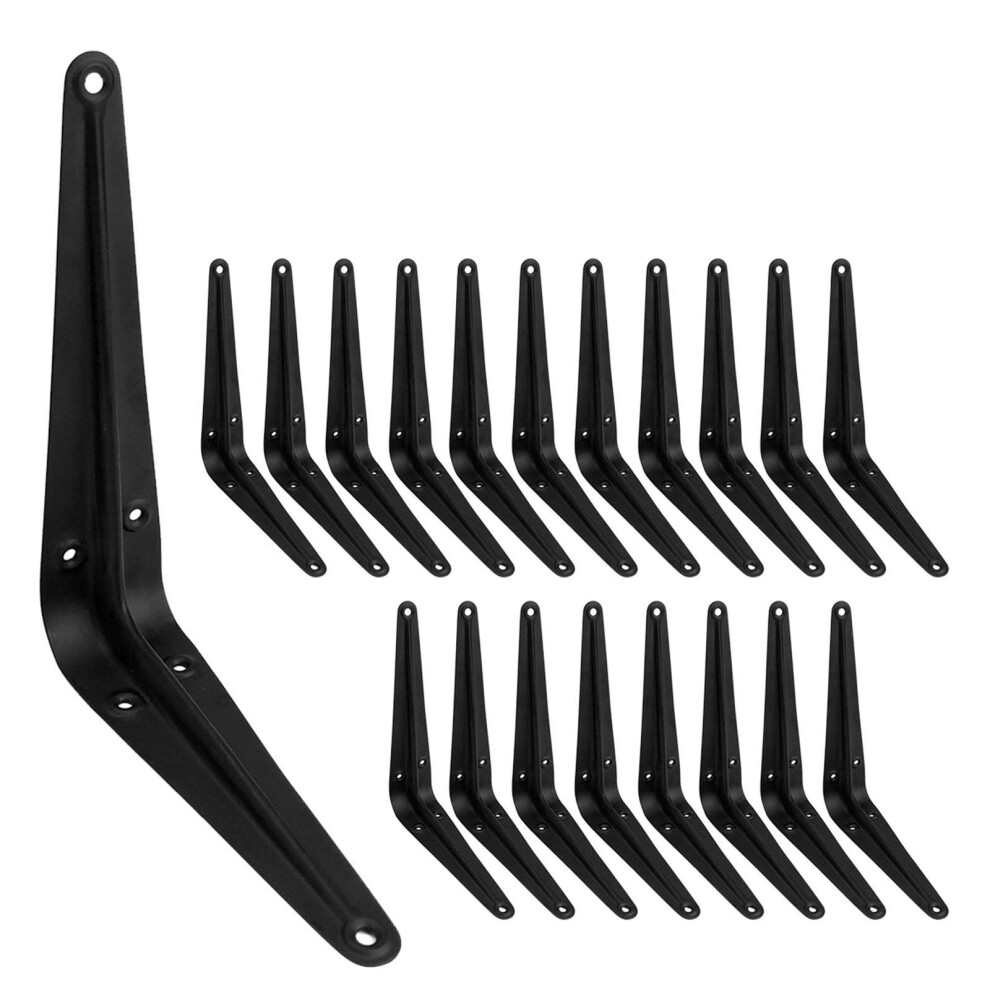20 Pack 6 Inch Shelf Brackets For Diy Floating Shelf Heavy Duty Black 763684322416