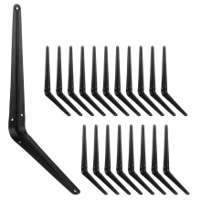 20 Pack 12 Tommer Heavy Duty Sort Jern Metal Flydende hylder Bracket L Hj?rne St?tte St?tte J Metal Samling Vinkel til Hylde