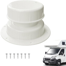 (White) Exhaust Outlet for RV | Yacht RV Sewer Pipe Outlet Mount Round Cover,Practical Air Ventilation Outlet Mount Cover for Camping, Truck