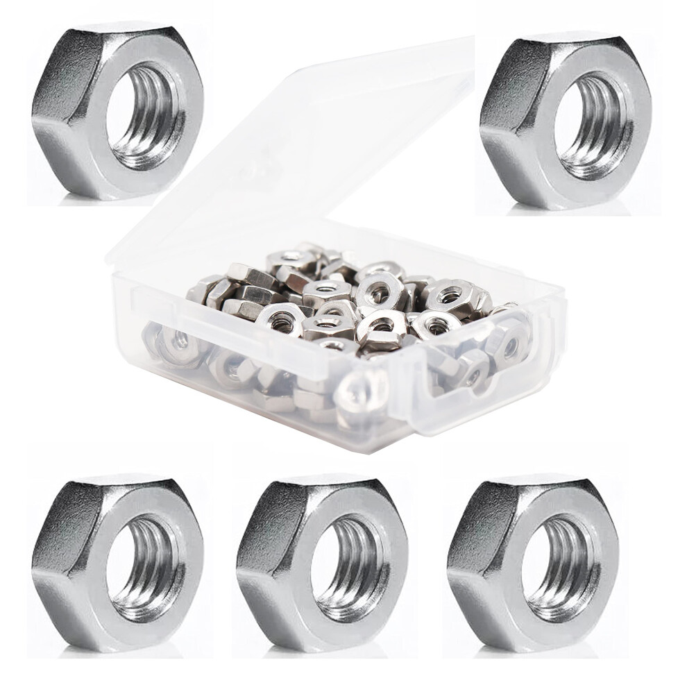 Binifimux 100Pcs 4-40 Hex Nuts Lock Nuts 304 Stainless Steel 733424953972