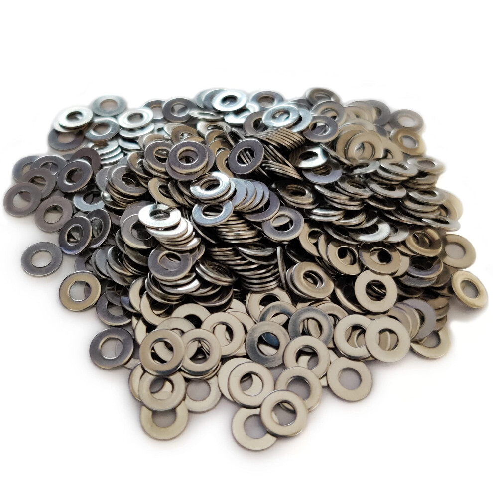 M3 Flat Washer 304 Stainless Steel 3Mm Id 7Mm Od 0.5Mm Thickness Plain Finish For Bolt And Screw (Pack Of 500) 774494022380