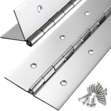Dobradiça de Piano Reforçada 30cm x 7.6cm, Aço Inoxidável 0.060'' para Móveis Pesados