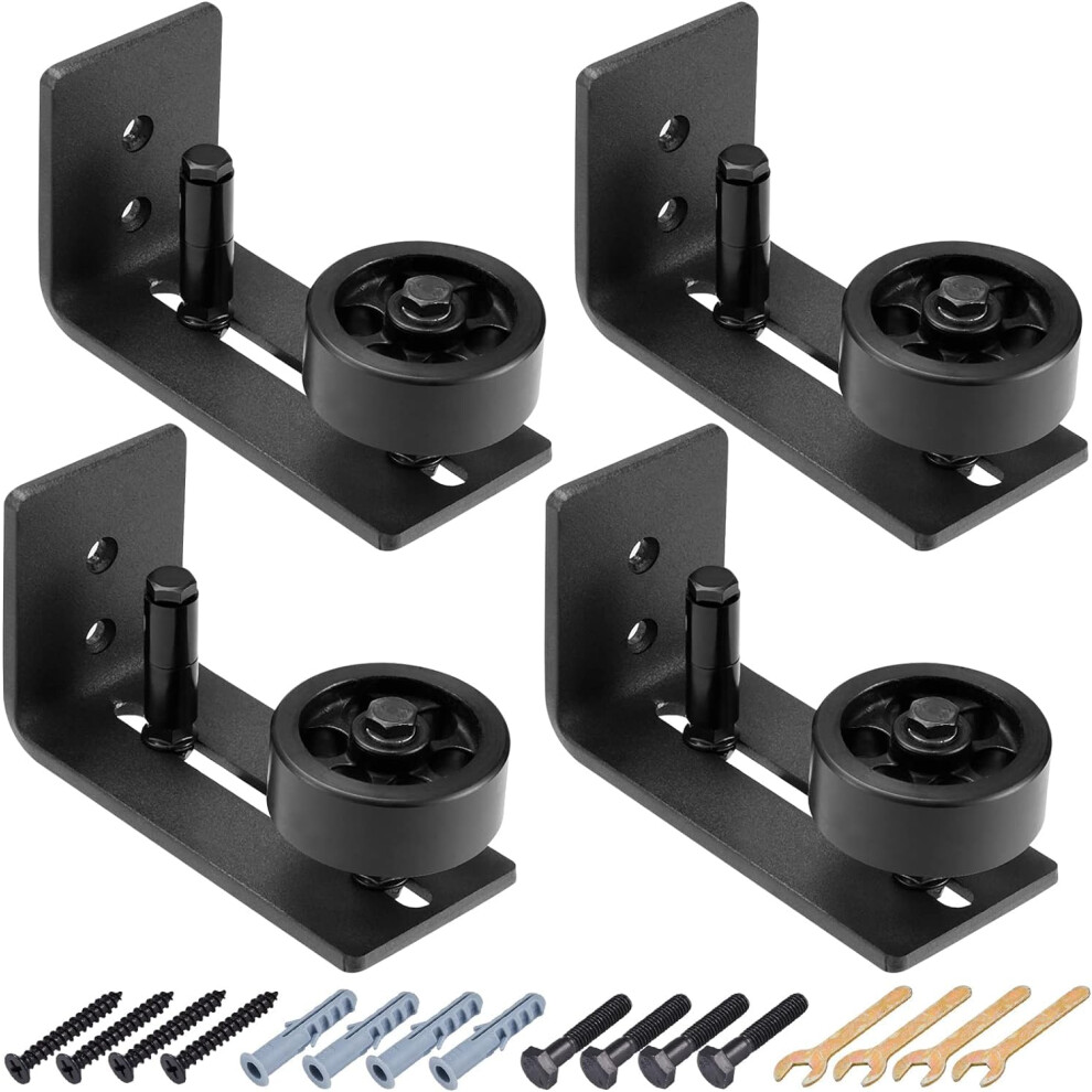 4 Pack Barn Door Floor Guide Sliding Barn Door Bottom Guide For Bottom Adjustable Roller 8Setup Options Quiet Operations F 198715438604