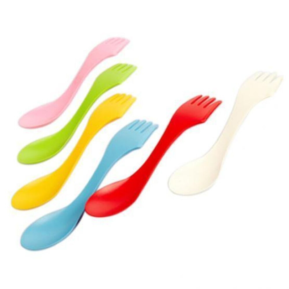 6 Pcs Spoon Fork Knife Cutlery Camping Hiking Spork Combo Travel Utensils Gadget