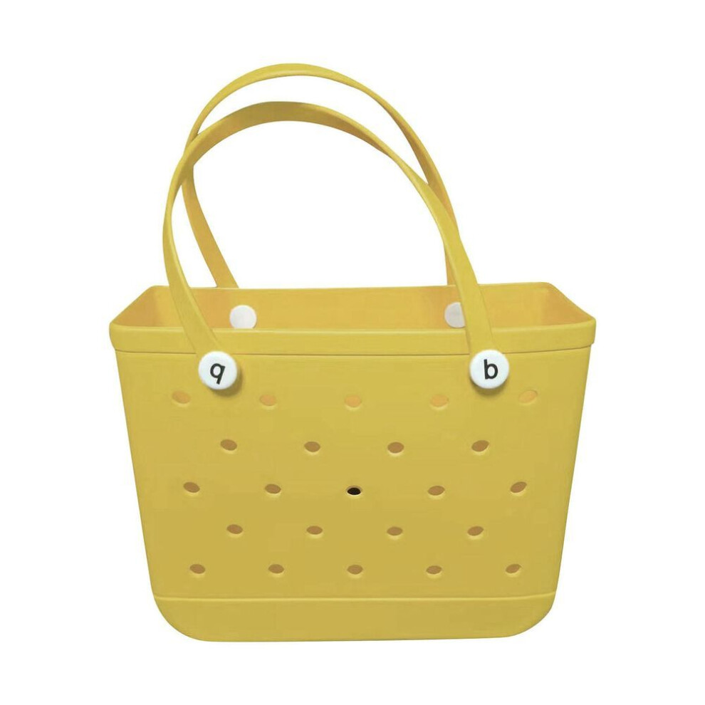 (yellow, One Size) Middle Size Rubber Beach Bags Waterproof Sandproof Outdoor Eva Portable Travel Bags Washable Tote Bag For Beach,sports,market