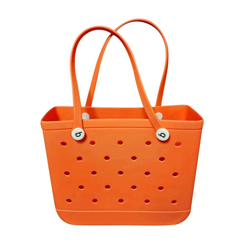 (orange, One Size) Middle Size Rubber Beach Bags Waterproof Sandproof Outdoor Eva Portable Travel Bags Washable Tote Bag For Beach,sports,market