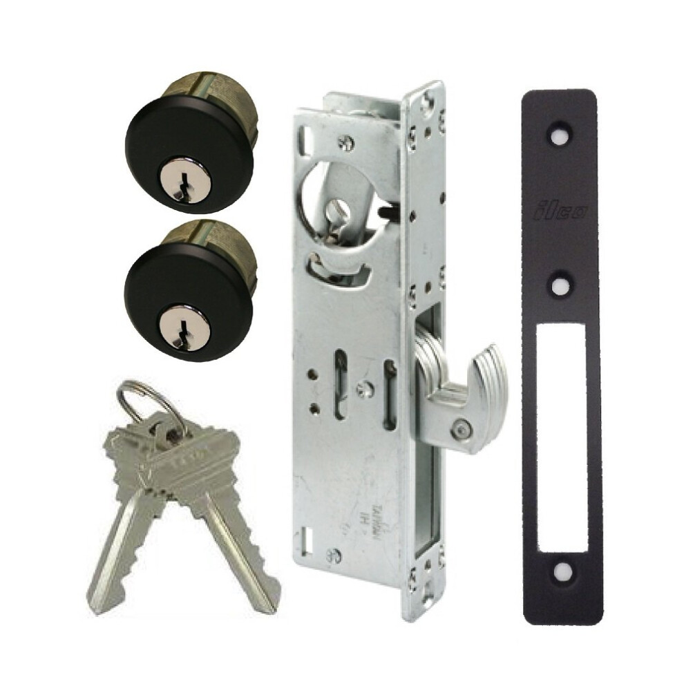 Pacific Doorware Storefront Door Mortise Lock Hook Deadbolt & Double Keyed Cylinder Combo Adams Rite Cam in Duronotic (31/32 Backset)