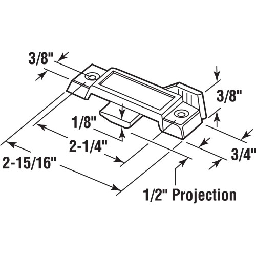 Prime-Line F 2783 Κλείδωμα Σάσας, 1/2 Ίντσα Προβολής Κλειδώματος, Για Μεταλλικά Παράθυρα 1