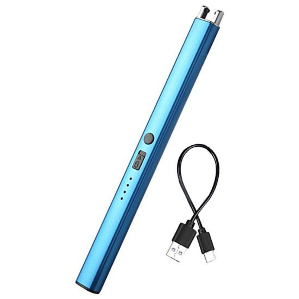 (blue) Electric Arc Igniter Double Safety Switches Ignition Aluminum Alloy Camping Gas Stove Flameless Electric Igniter Outdoor Supplies