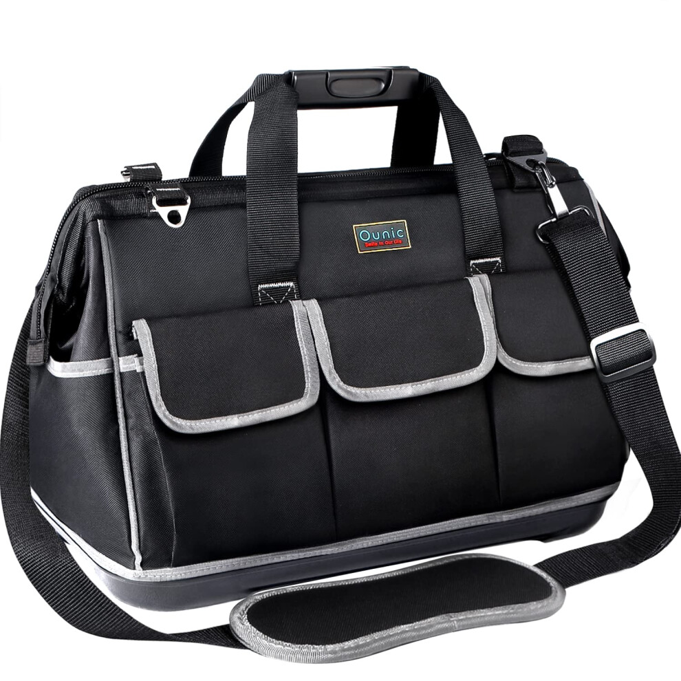 Tool Bag Ounic 20 Inch Large Tool Bag With Wide Mouth And Waterproof Strong Molded Base Heavy Duty Tool Bag Organizer With Adj 670494523561