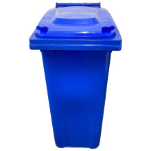 Blue 140L Recycling Wheelie Bin With Strong Rubber Wheels & Lid