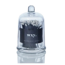 WXY. Matches in Glass Cloche - Black with White Tips