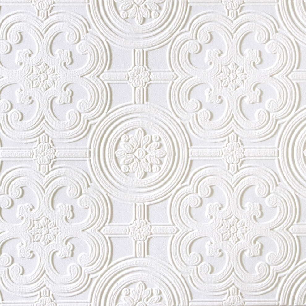 Brewster Rd80029 Egon Textured Vinyl Wallpaper Paintable White 20.9X2x2 5034751802137