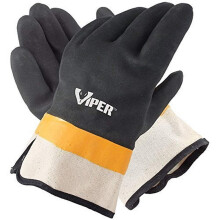 Galeton Viper XL Dobbeltbelagte PVC-handsker Sikkerhedsmanschet sort (pakke med 12) 12217 X-Large