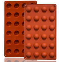 Lerrykin Small 15-Cavity Semi Sphere Moules de silicone non cadavre 2 Emballe des moules de cuisson en silicone a moitie sphere pour faire des ch