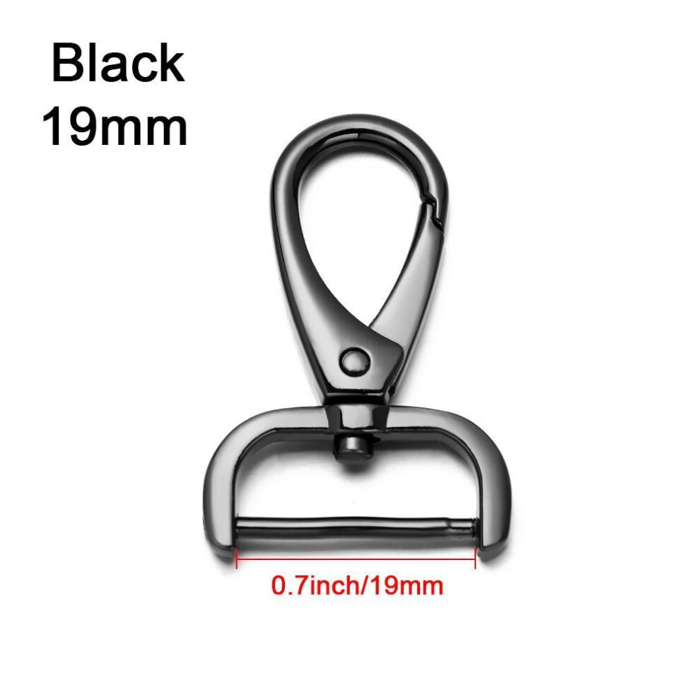 (black, 26mm) Metal Webbing Buckle Leather Strap Buckles Detachable Snap Hook Pet Leash Hooks Trigger Clips