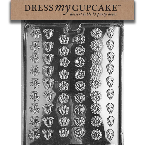 mbraca?i -mi cupcake ciocolata cu bomboane de bomboane mici flori asortate