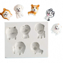 5-cavity chiens de chiot moule fondant shiba inu corgi en peluche ours chien samoyed husky silicone chocolate gumpaste sucrecraft moule gateau ou