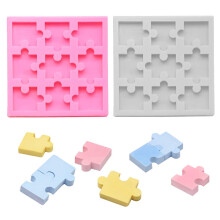 2pcs Puzzle Piece Silicone Moule de chocolat Fondant Candant Gumpaste Moule Cupcake Gateau outil de decoration gommeux Bombes Fat Moule Echantill