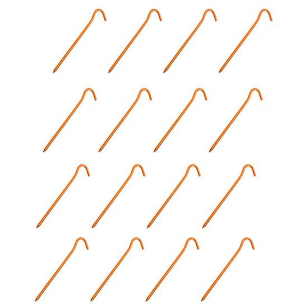 (golden) 16pcs Aluminum Alloy Tent Peg Sharp Tip Heavy Duty Bright Color Lightweight Outdoor Camping Canopy Windproof Bent Ground Nail Stake Tent Accessories