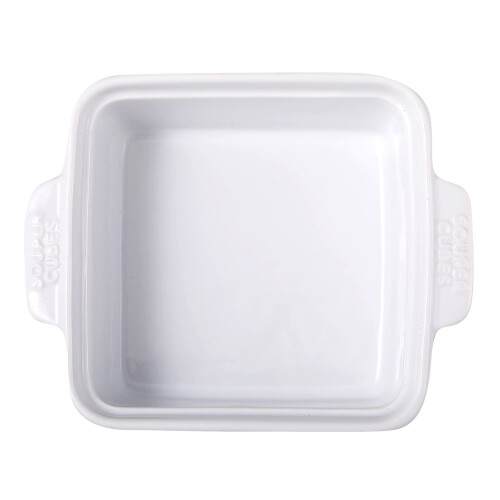Souper Cubes Stoneware - 5" Square Baking Dish - Ceramic Baking Pan Set - Kitchen Essentials and Bakeware - Set of 2 - White 2
