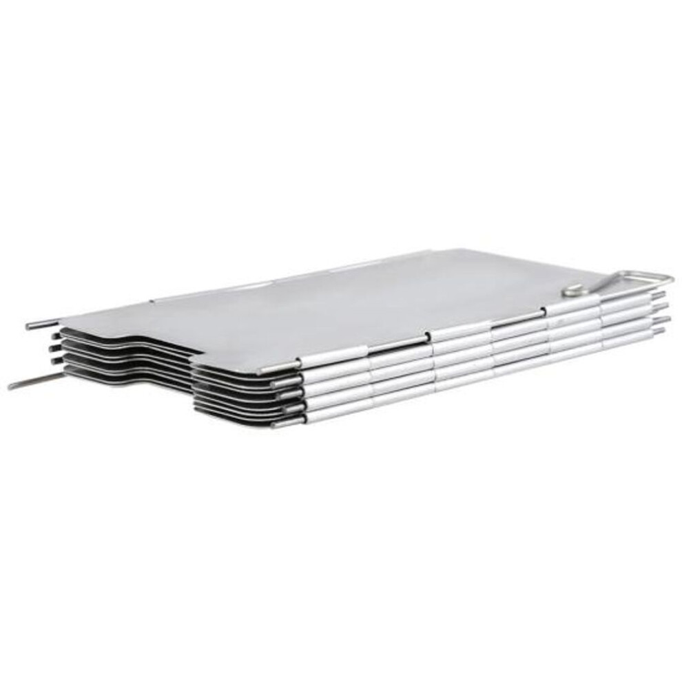 (silver) 9 Plates Foldable Outdoor Camping Cooking Cooker Gas Stove Wind Shield Durable