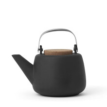 Viva Nicola Charcoal Porcelain Japanese Style Ta Pot - 40 oz / 1,18L avec filtre en acier inoxydable en acier inoxydable en acier inoxydable en a