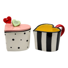 STEALStreet SS-CG-62370 4,5 tommer Valentine Sweet Stuff Suget Sukker og cremers?t med ske