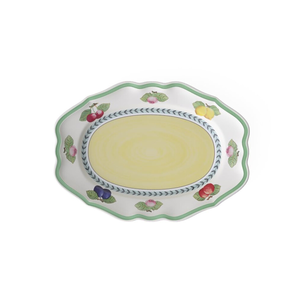 Villeroy & Boch Porcelain French Garden Fleurence Oval Platter  14.5 in  White/Multicolored-image-OPC-PFWBKDH-NEW