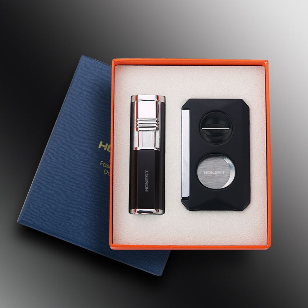 Yeuligo 2024 Metal Cigar Cutter Inflatable Torch Lighter Business Suit High-End Moxibustion Igniter Gift