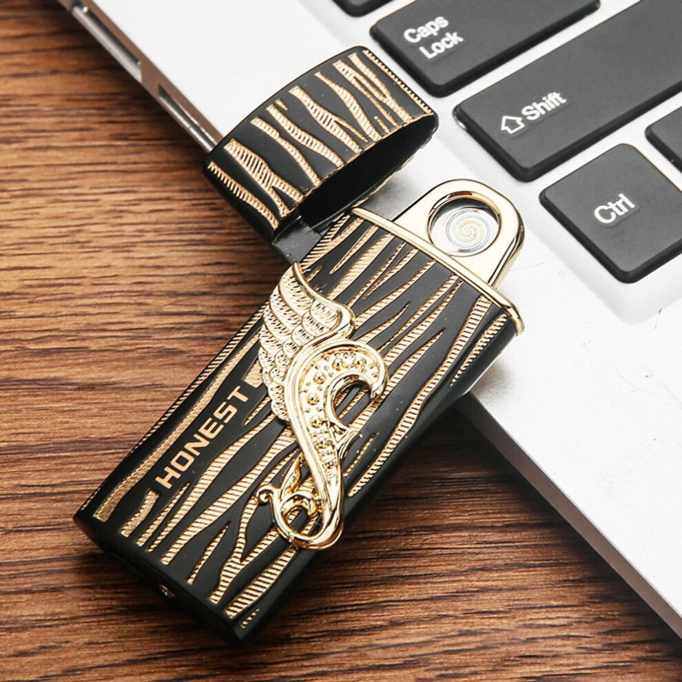 Yeuligo Usb Charging Lighter Personalized Ultra-Thin Windproof Creative Metal Double-Sided Electronic Cigarette Lighter Gift Wholesale