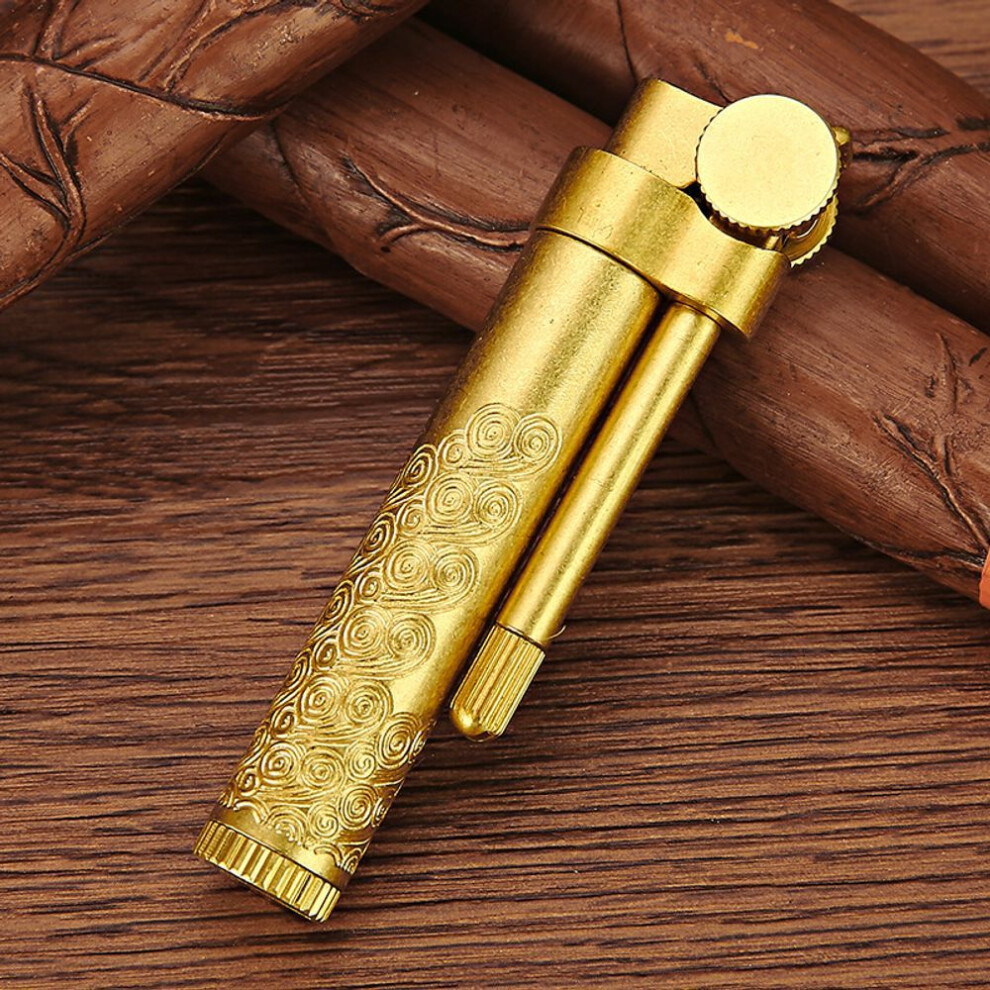 Yeuligo New Vintage Brass Grinding Wheel Lighter Creative Ignition Personalized Classic Nostalgic Kerosene Lighter Wholesale