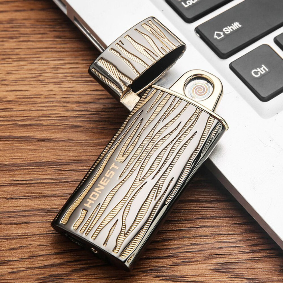Yeuligo Usb Charging Lighter Personalized Ultra-Thin Windproof Creative Metal Double-Sided Electronic Cigarette Lighter Gift Wholesale
