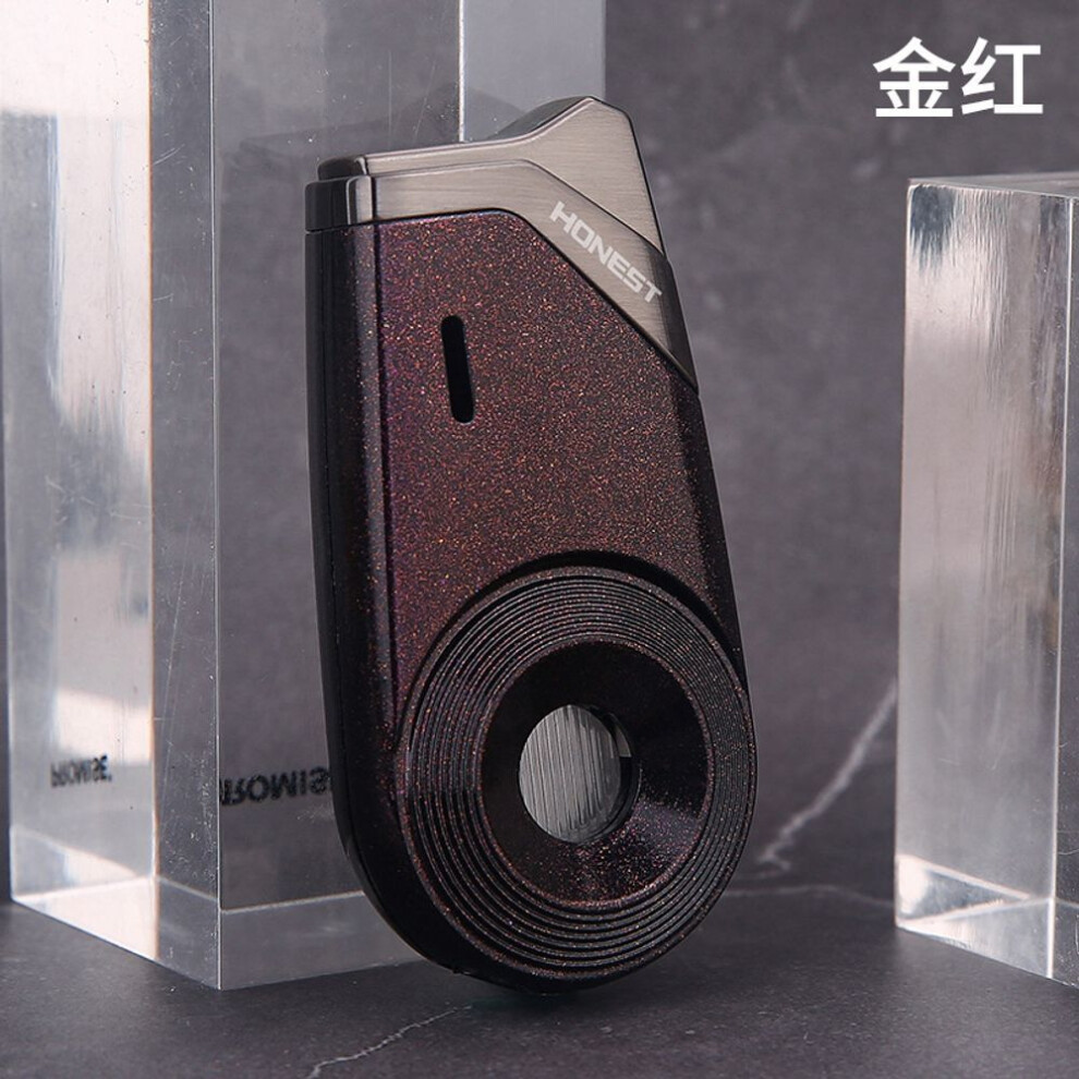 Yeuligo Blue Windproof Lighter Inflatable Body Creative Personality Male Straight Cigar Lighter Points Moxibustion Flame New