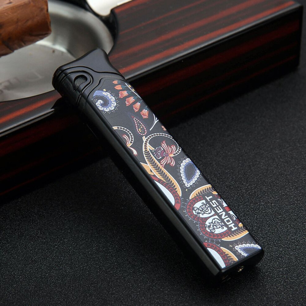 Photos - Other Hand Tools Personalized Windproof Straight Punch Gas Lighters Creative Gift Outdoor Mini-portable Lighter Smoking Set New