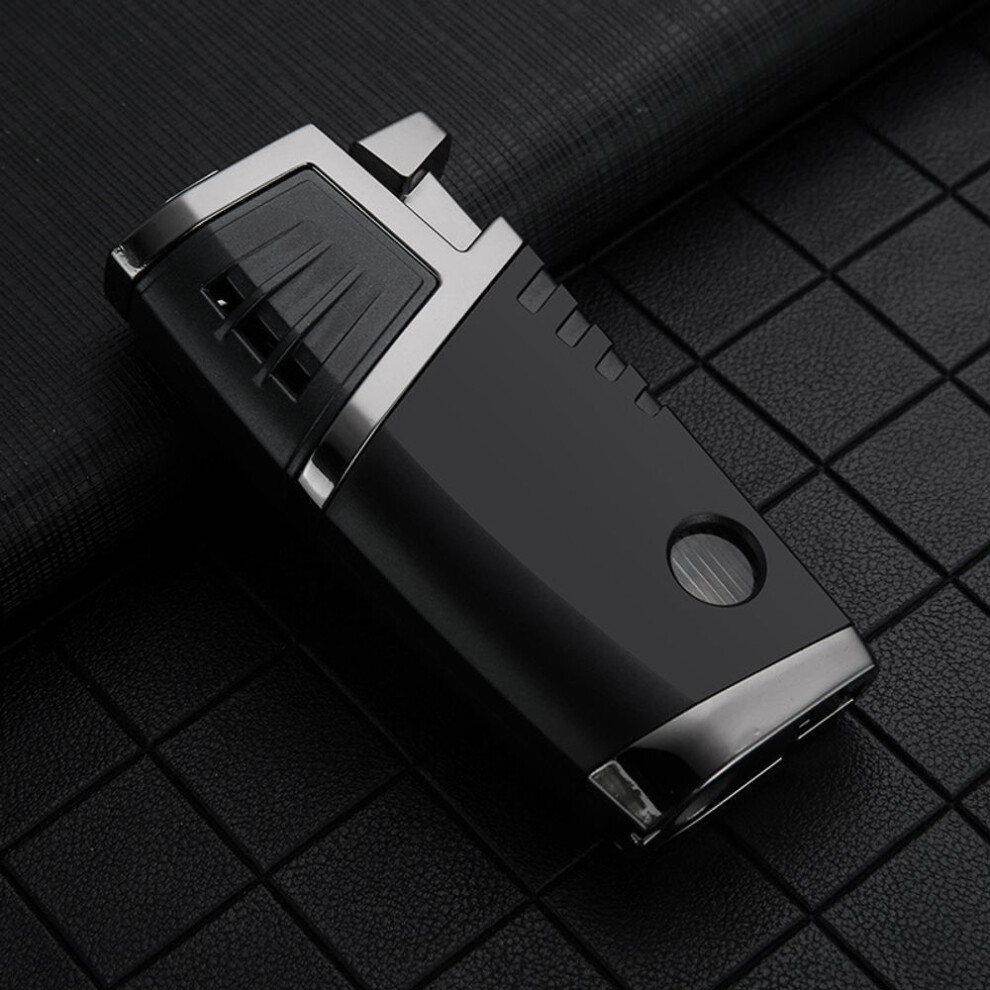 Photos - Other Hand Tools Personality And Versatility Double Direct Punch Blue Fire Windproof Metal Gas Lighters With Cigar Drill Smoking Set Wholesal