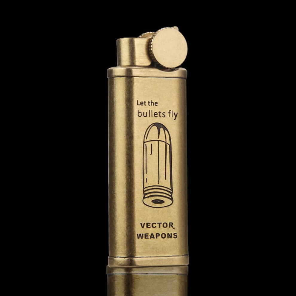 Yeuligo Genuine Goods Gas Lighters Personality Retro Grinding Wheel Cigarette Lighter Military Brass Pipe Wholesale