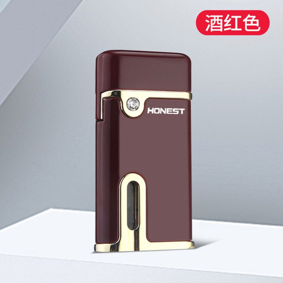 Yeuligo Red/Light Windproof Direct Inflatable Metal Lighter Flame With To Send Boyfriend Lighter Gift Cigarette Set