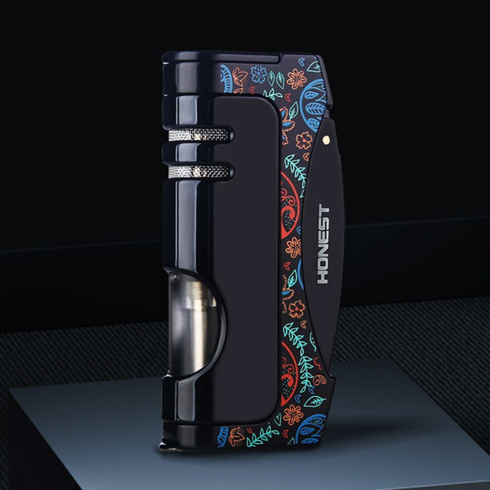 Yeuligo Boutique Creative Torch Lighter Metal Gas Lighters With Personalized Cigar Cutter Smoking Set Wholesale
