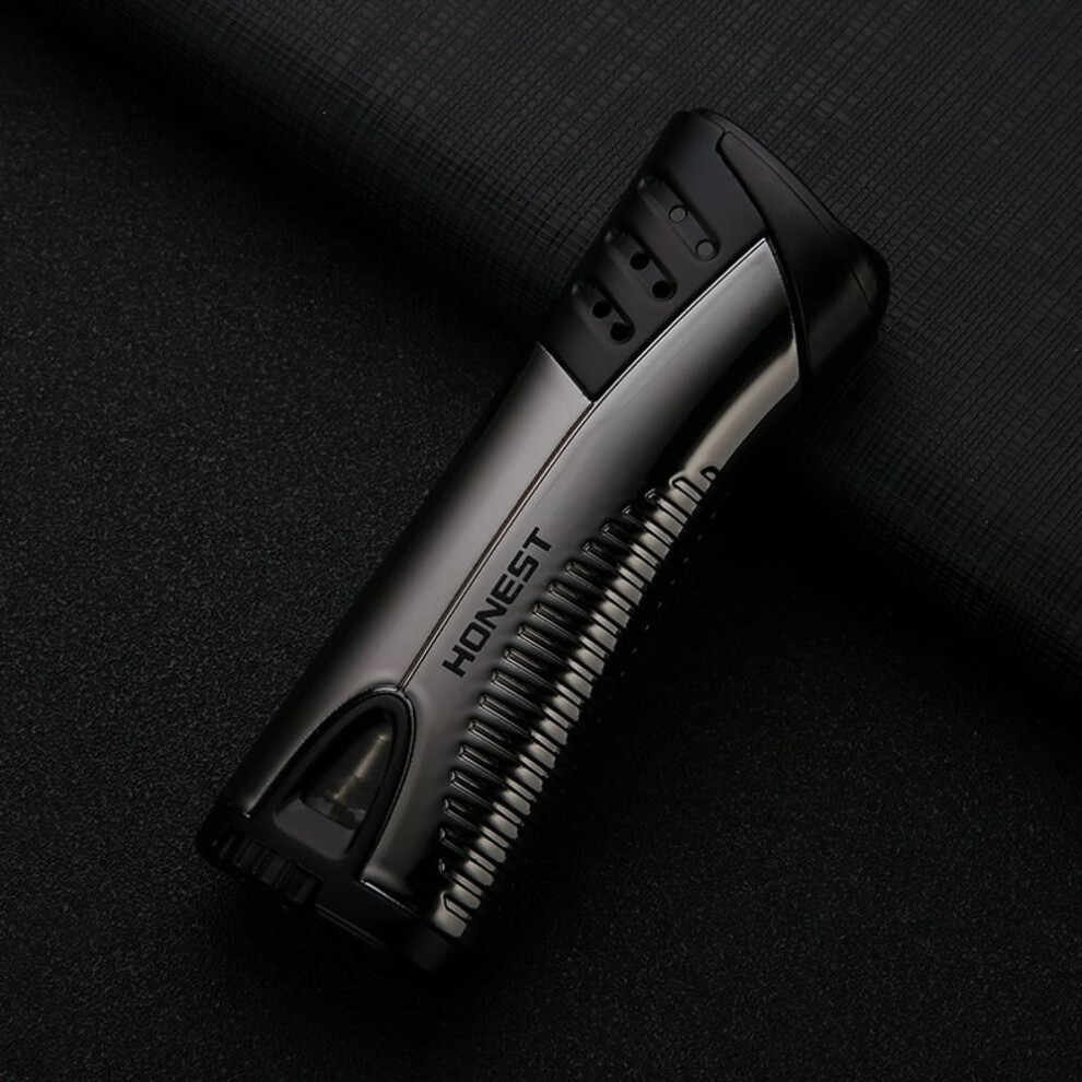 Yeuligo Blue Windproof Gas Lighters Creative Personality Male Straight Cigar Lighter Point Moxibustion Flame Smoking Set Batch