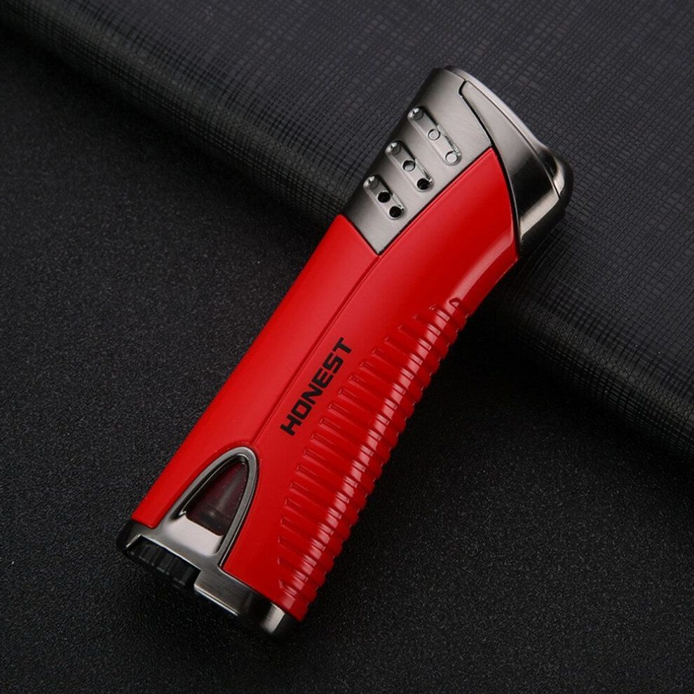 Yeuligo Blue Windproof Gas Lighters Creative Personality Male Straight Cigar Lighter Point Moxibustion Flame Smoking Set Batch