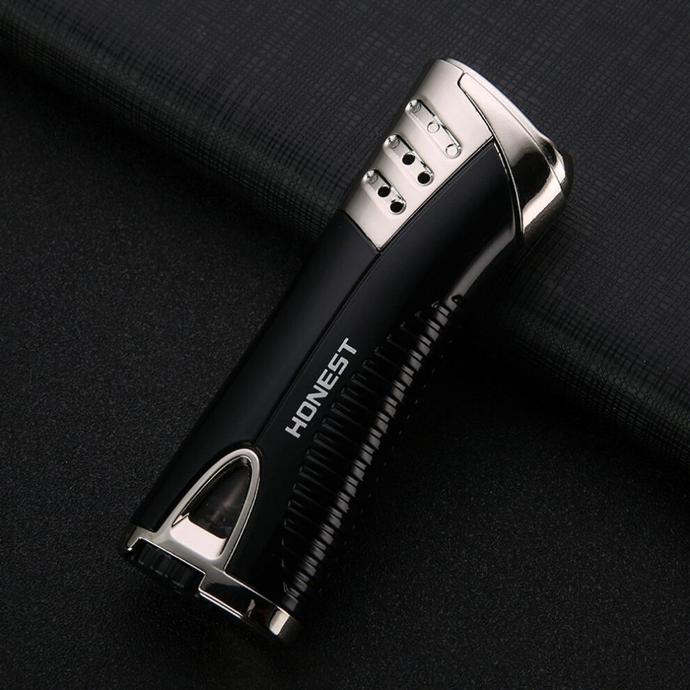 Yeuligo Blue Windproof Gas Lighters Creative Personality Male Straight Cigar Lighter Point Moxibustion Flame Smoking Set Batch