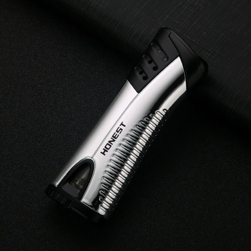 Yeuligo Blue Windproof Gas Lighters Creative Personality Male Straight Cigar Lighter Point Moxibustion Flame Smoking Set Batch