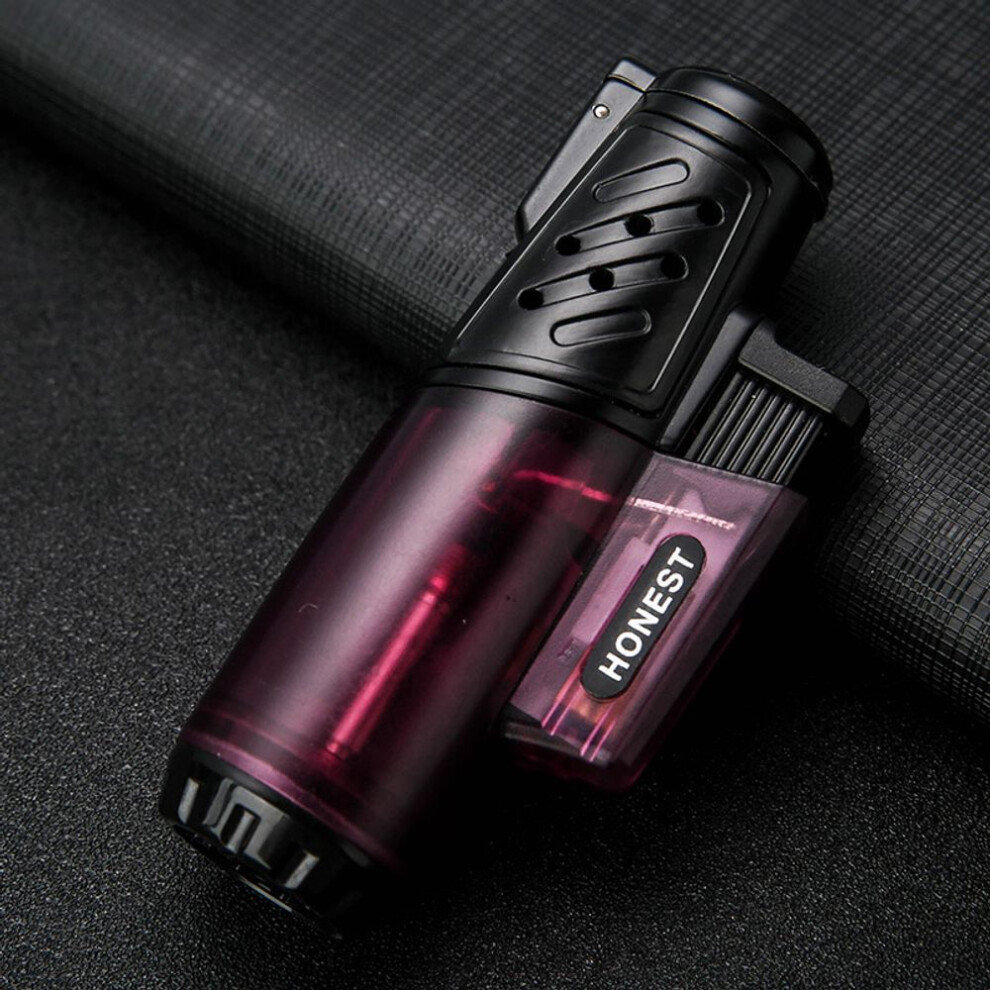 Yeuligo Blue Transparent Straight Strong Igniter Lighter Outdoor Portable Smoking Set Flame Cigar Inflatable Lighter Wholesale