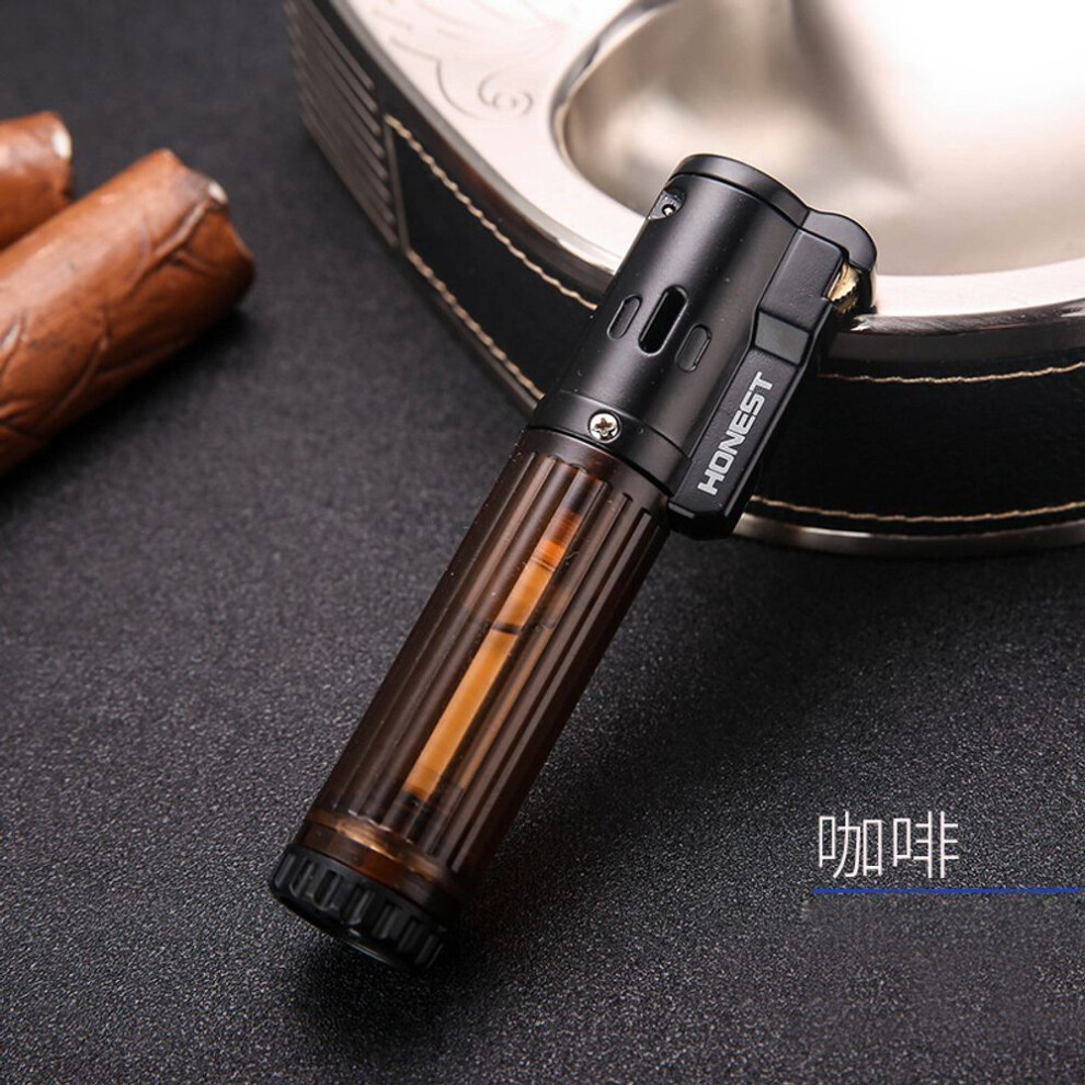 Yeuligo Blue Windproof Metal Lighter Inflatable Men's Creative Personality Straight Flame Grinding Wheel Portable Cigar Lighter