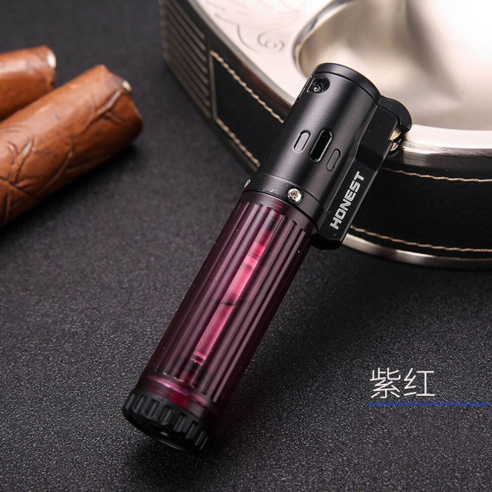 Yeuligo Blue Windproof Metal Lighter Inflatable Men's Creative Personality Straight Flame Grinding Wheel Portable Cigar Lighter