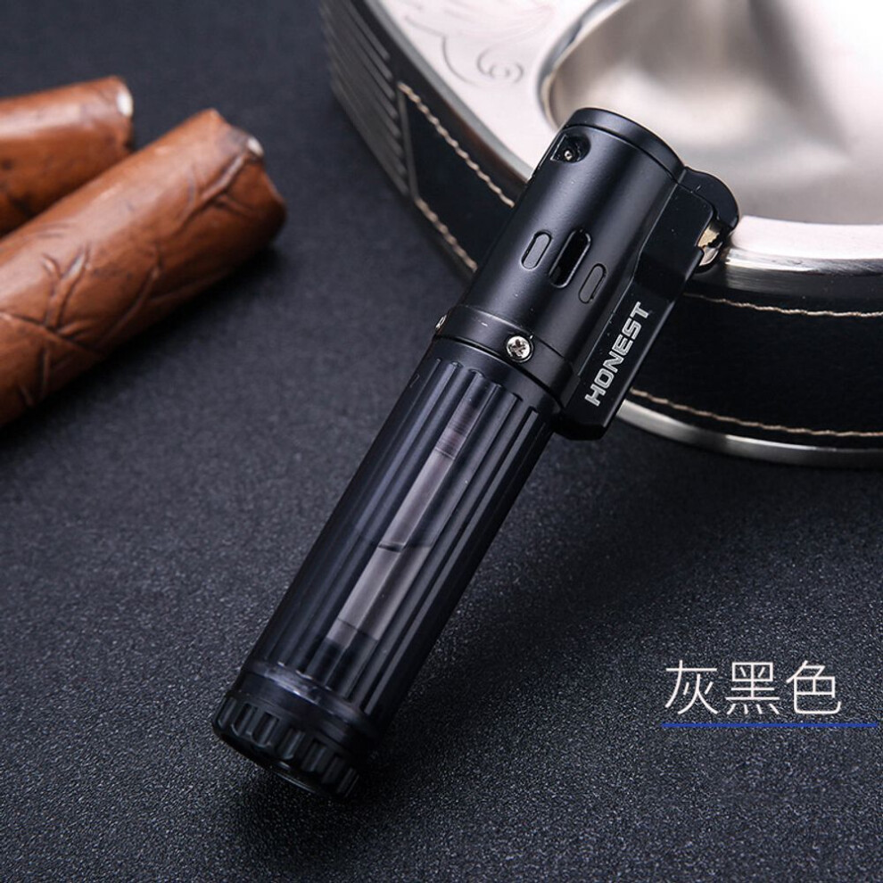 Yeuligo Blue Windproof Metal Lighter Inflatable Men's Creative Personality Straight Flame Grinding Wheel Portable Cigar Lighter