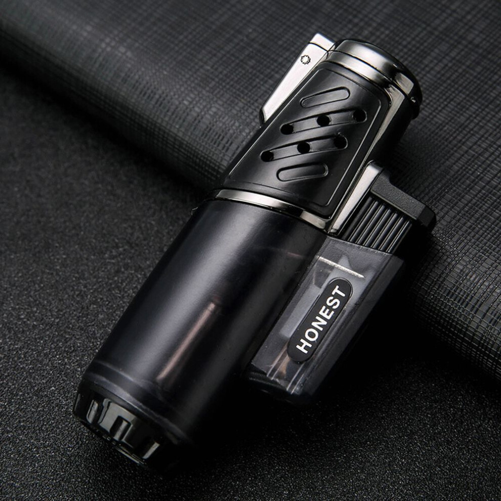 Yeuligo Blue Transparent Straight Strong Igniter Lighter Outdoor Portable Smoking Set Flame Cigar Inflatable Lighter Wholesale