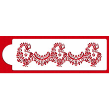 Designer Stencils C373 Alencon Lace Bottom Tier Cake Stencil Beigesemitransparent