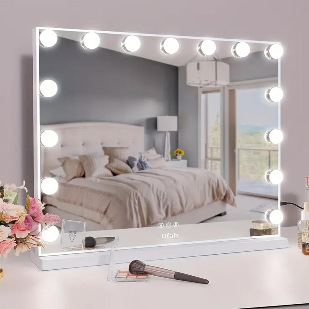 Vivo Hollywood Vanity Makeup Cosmetic Mirror With Lights 15 Dimmable Led Bulbs